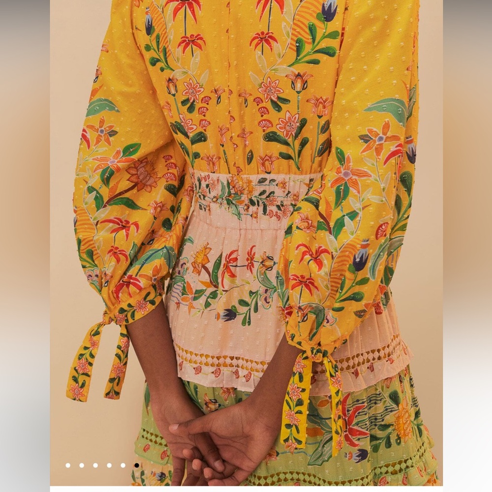 FARM RIO‼️‼️ Mixed Delicate Flowers Long Sleeve
Maxi Dress‼️ - Picture 2 of 10